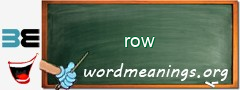 WordMeaning blackboard for row